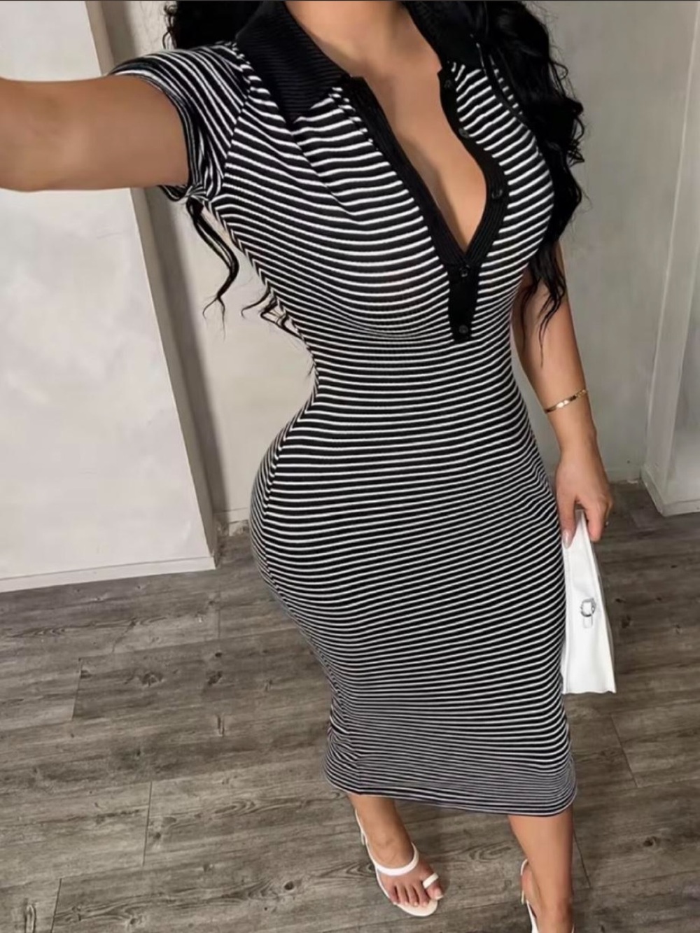 Black and white maxi dress